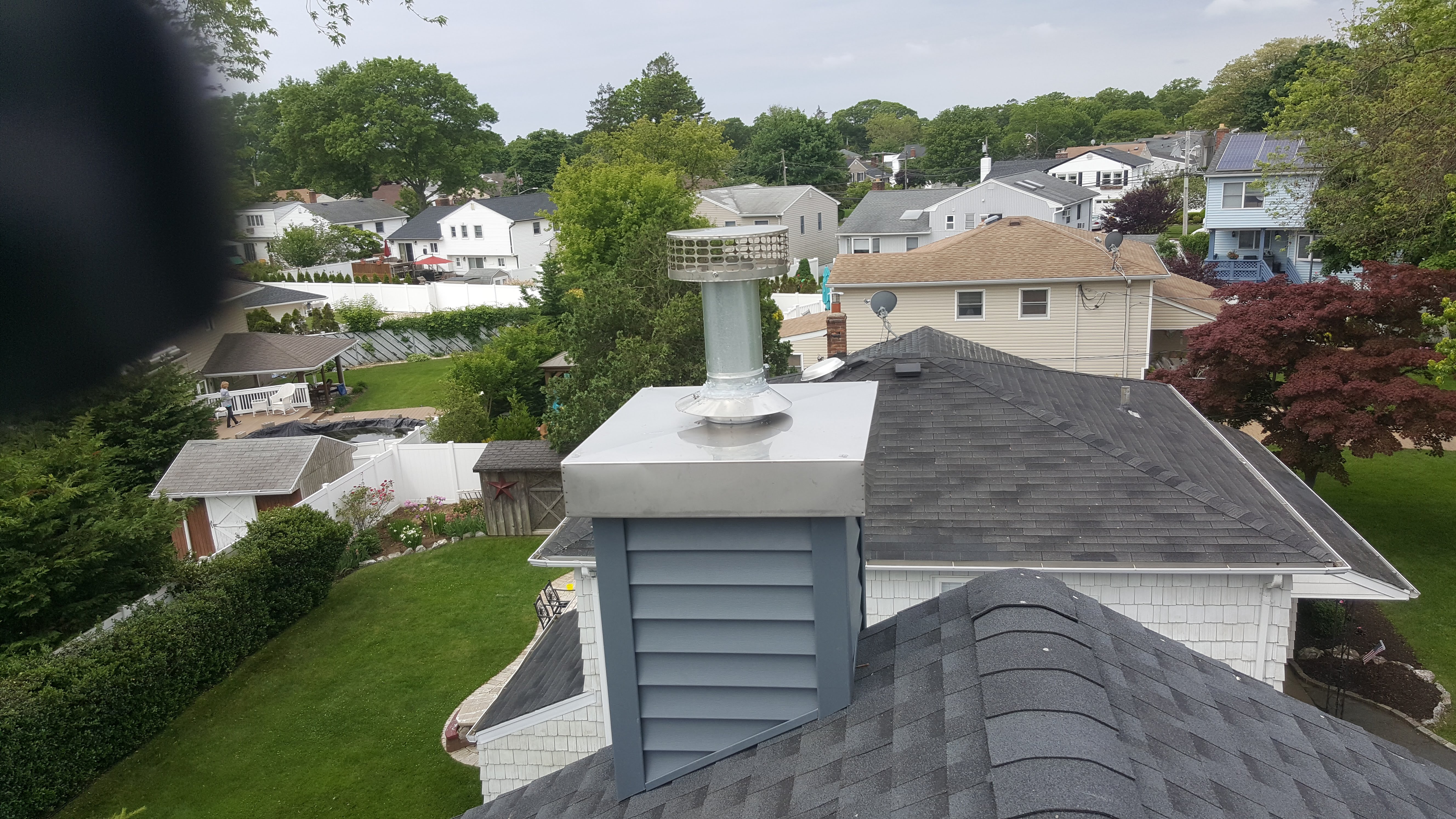 Complete chimney crown rebuild and waterproofing in Levittown, New York