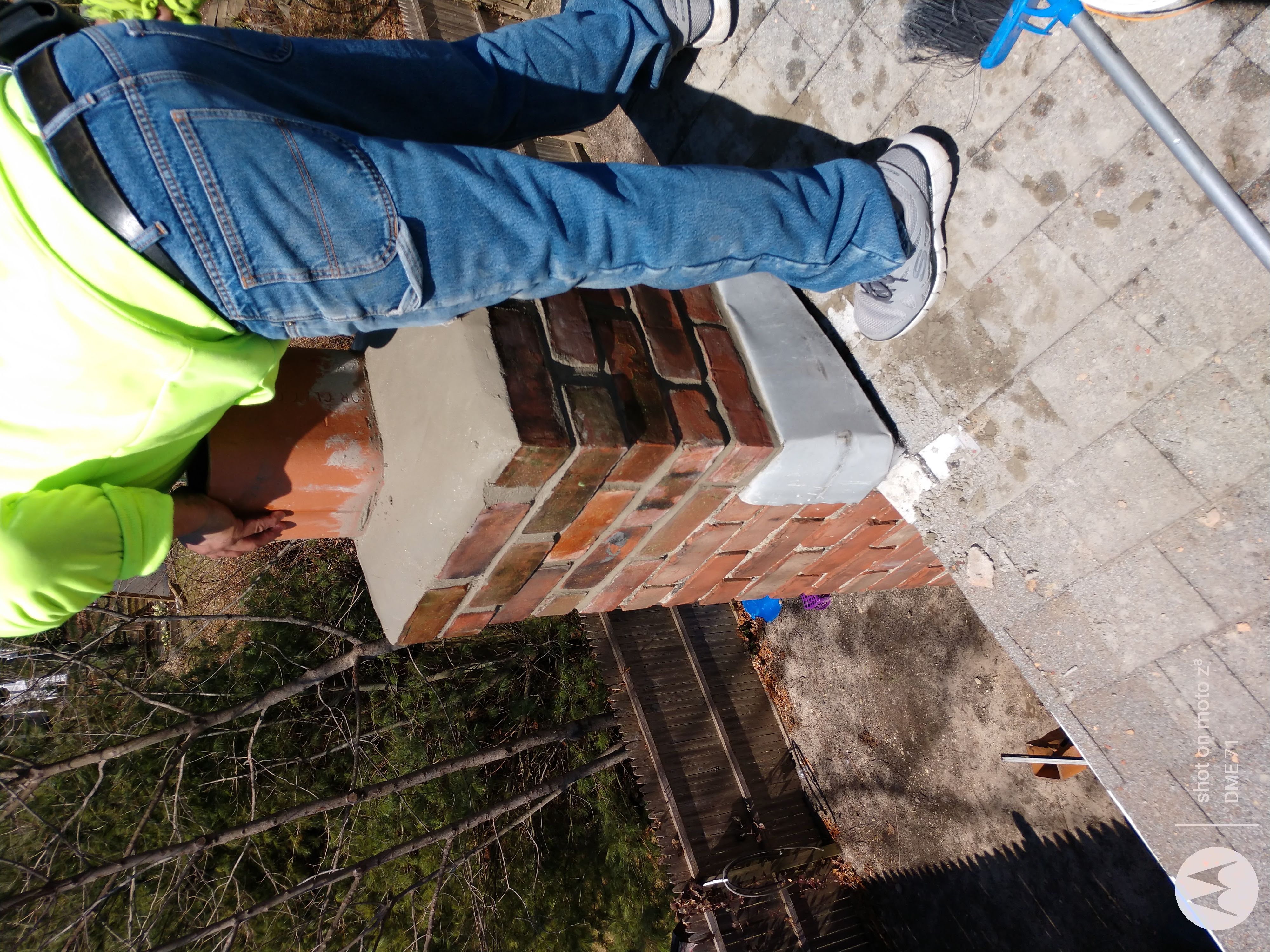 Cracked chimney professionally repaired in Levittown, NY